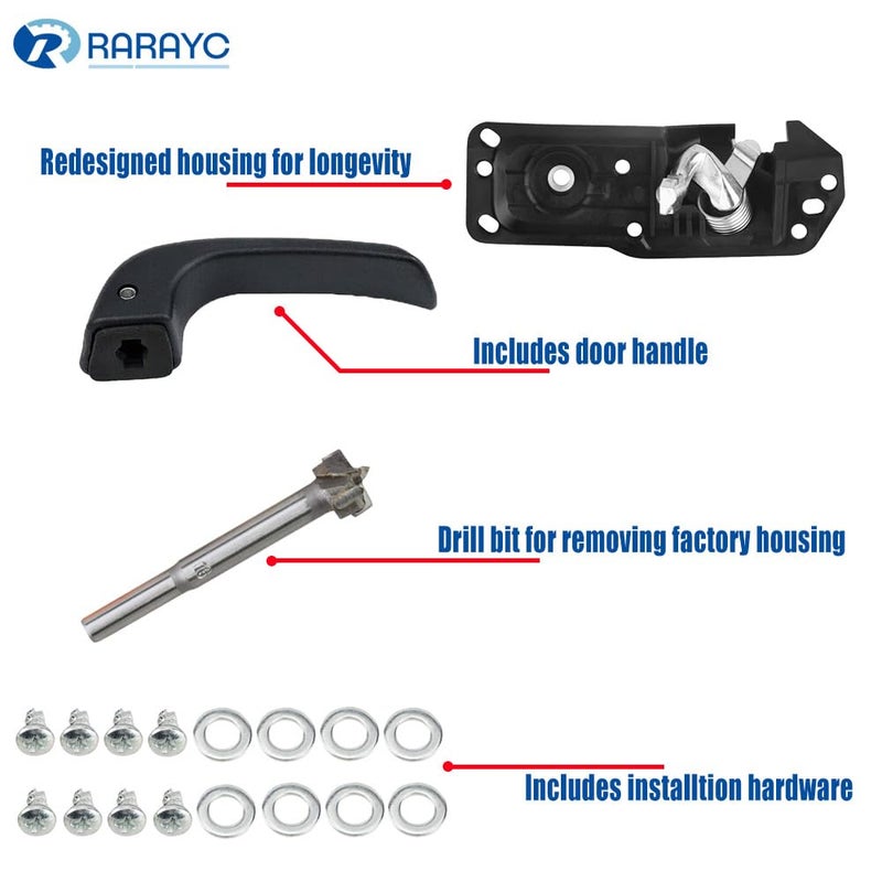 RARAYC Interior Door Handle | for 2007-2014 Chevy Silverado, Tahoe, Avalanche, GMC Sierra, Yukon, Yukon XL, Cadillac Escalade | Replaces# Front Left Drivers Side 20833606, 80374 - Image 4